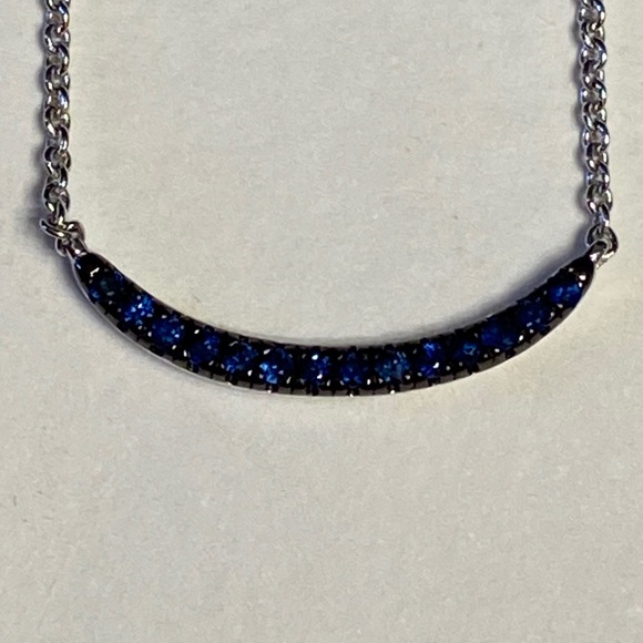 Gabriel & Co. Sapphire Curved Bar Necklace - Picture 2 of 5